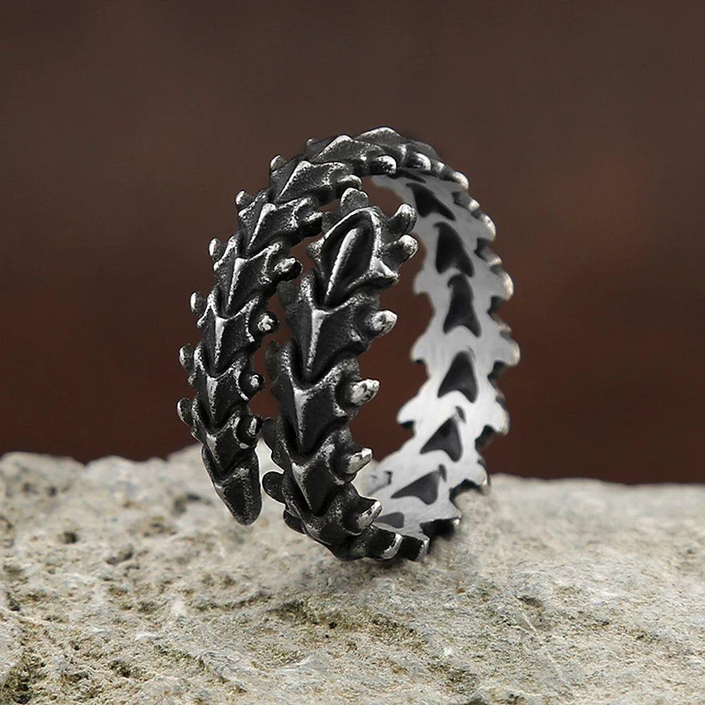 Gothic Dragon Bone Ring - Unisex Stainless Steel Punk Biker Jewelry