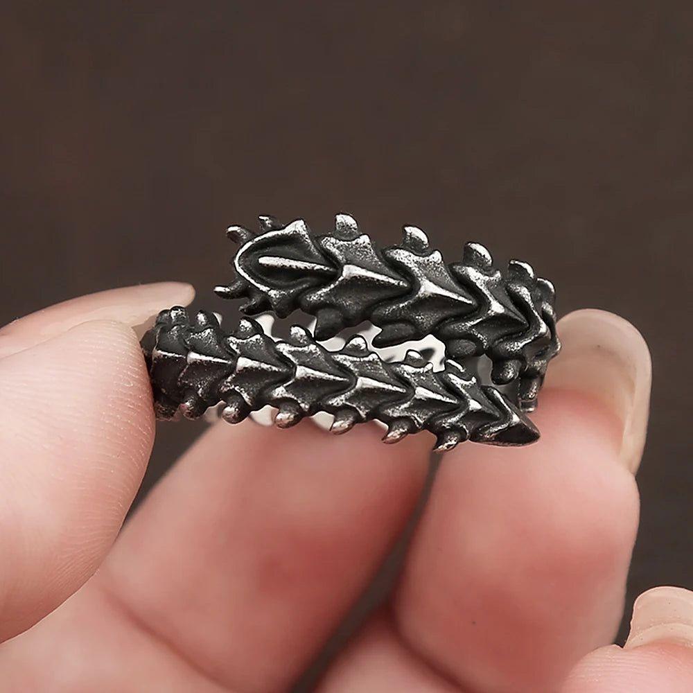 Gothic Dragon Bone Ring - Unisex Stainless Steel Punk Biker Jewelry