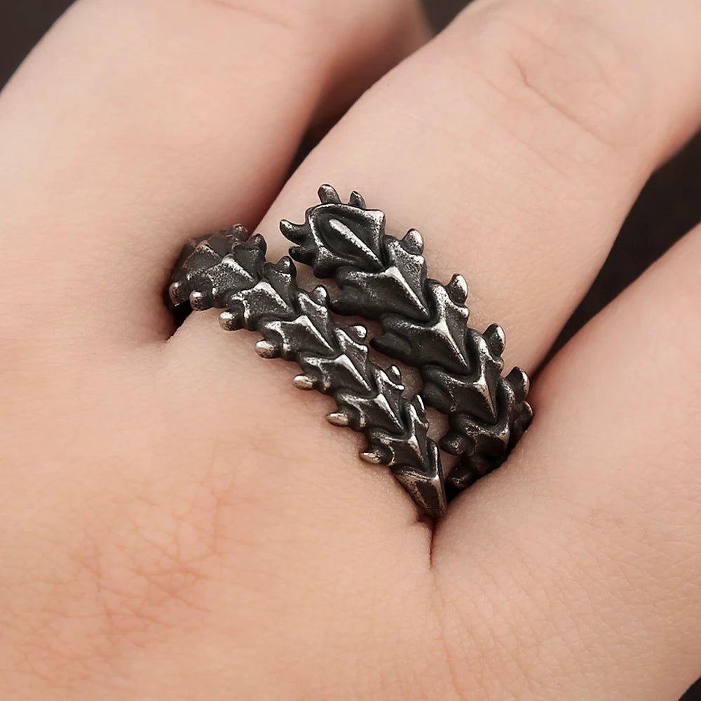 Gothic Dragon Bone Ring - Unisex Stainless Steel Punk Biker Jewelry