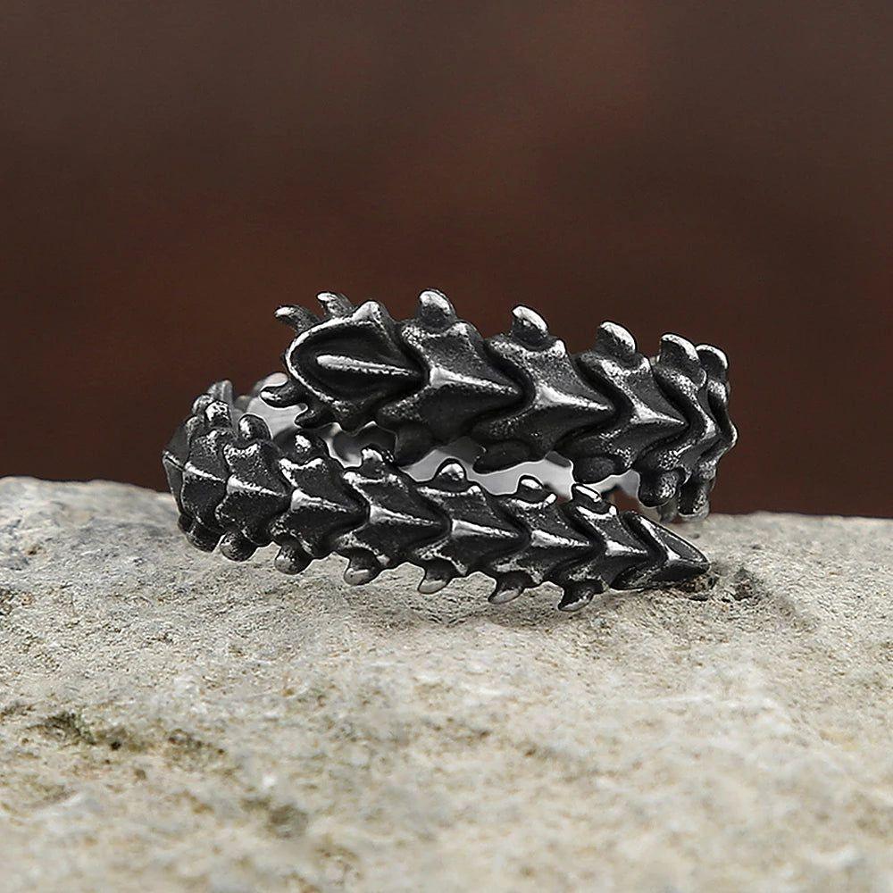 Gothic Dragon Bone Ring - Unisex Stainless Steel Punk Biker Jewelry