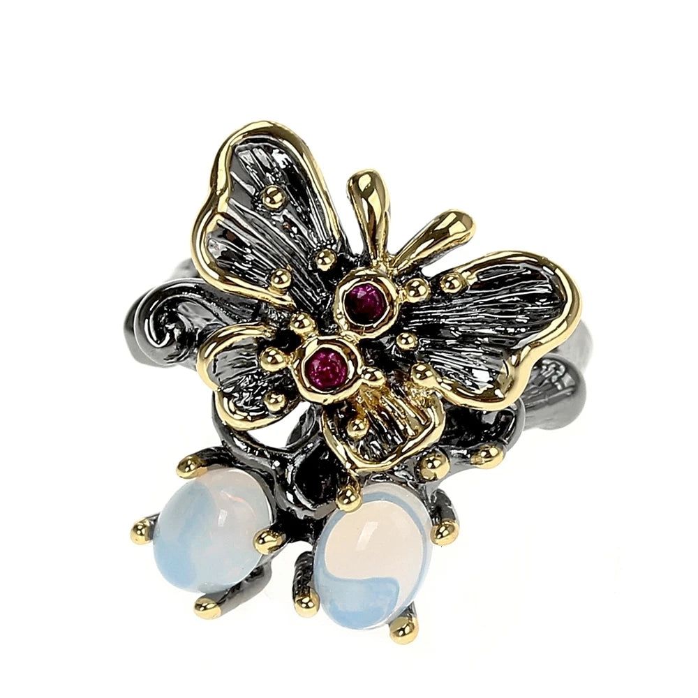 Gothic Elegance: Butterfly Antique Ring for Chic Lovers of Unique Jewelry