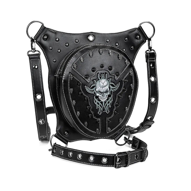 Gothic Rock Skull Steampunk Waist Bag - Versatile Crossbody & Messenger Leg Pack for Men