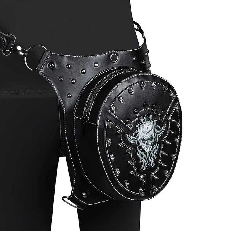 Gothic Rock Skull Steampunk Waist Bag - Versatile Crossbody & Messenger Leg Pack for Men