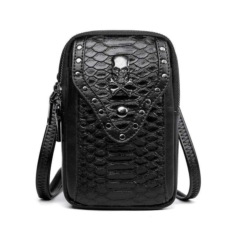 Gothic Skull Mini Shoulder Bag for Women - Stylish One-Shoulder Coin Purse for Leisure Travel