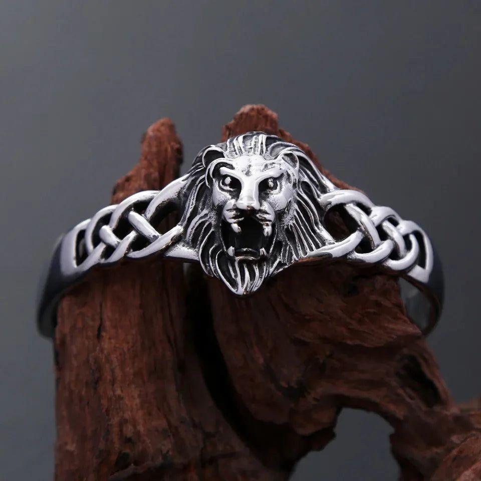 Gothic Stainless Steel Lion Head Bracelet - Punk Vintage Biker Jewelry for Men