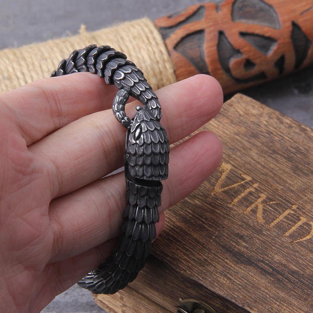 Gothic Style 316L Stainless Steel Black Snake Chain Bracelet for Men and Women - Hip Hop Charm Biker Jewelry Gift