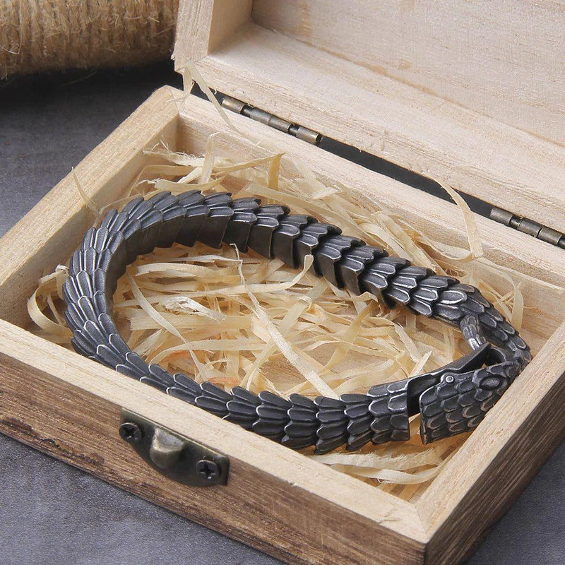 Gothic Style 316L Stainless Steel Black Snake Chain Bracelet for Men and Women - Hip Hop Charm Biker Jewelry Gift