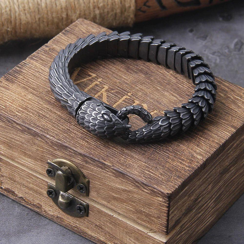 Gothic Style 316L Stainless Steel Black Snake Chain Bracelet for Men and Women - Hip Hop Charm Biker Jewelry Gift