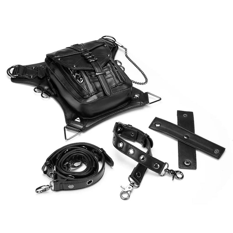 Gothic Style Unisex Waist Bag - Versatile Steampunk Fanny Pack for Bikers and Casual Outings