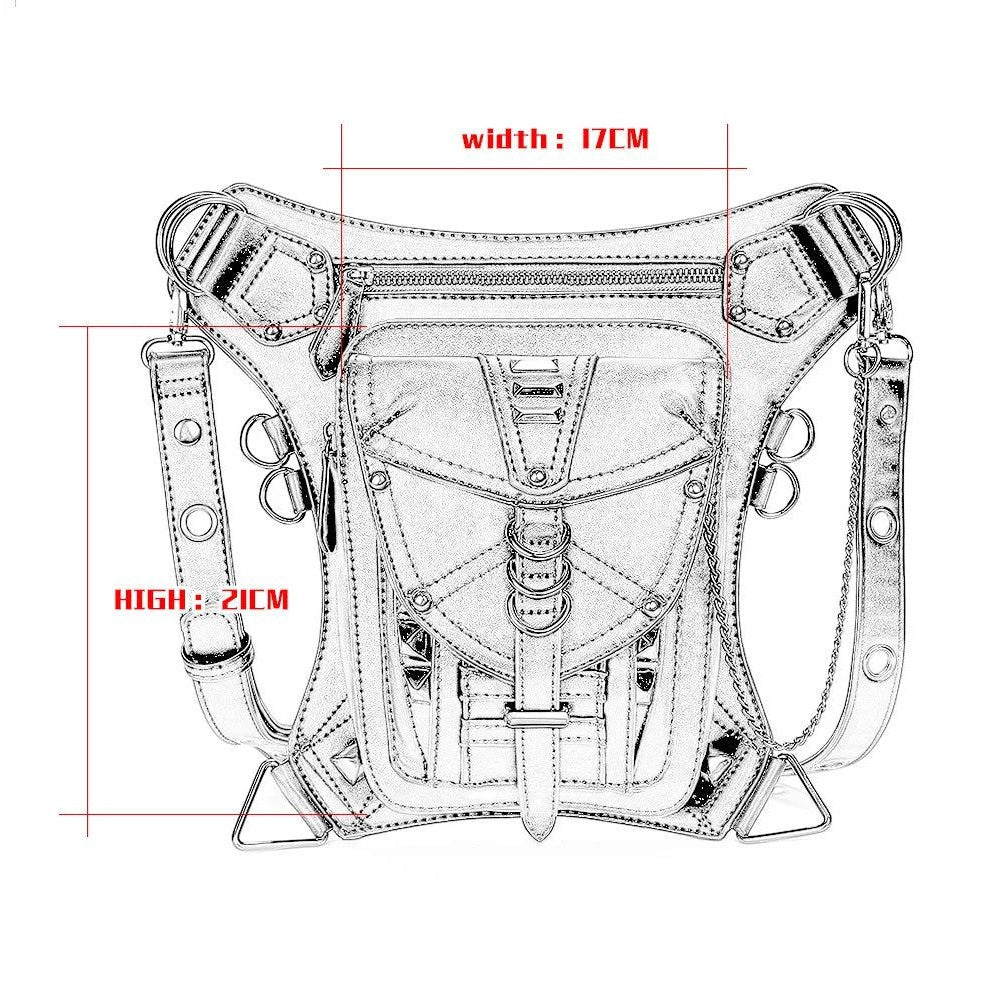 Gothic Style Unisex Waist Bag - Versatile Steampunk Fanny Pack for Bikers and Casual Outings