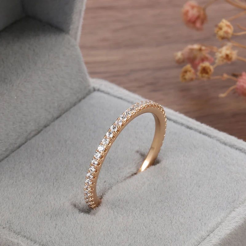 Graceful 585 Rose Gold Micro-wax Inlay Natural Zircon Cocktail Ring - Trendy Statement Jewelry