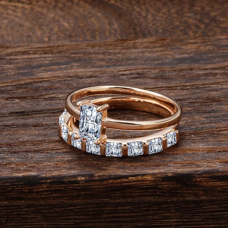 Graceful 585 Rose Gold Natural Zircon Pave Set Ring