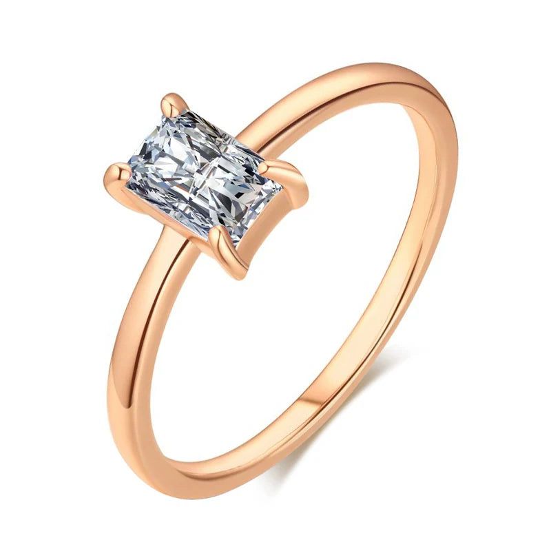 Graceful 585 Rose Gold Natural Zircon Pave Set Ring