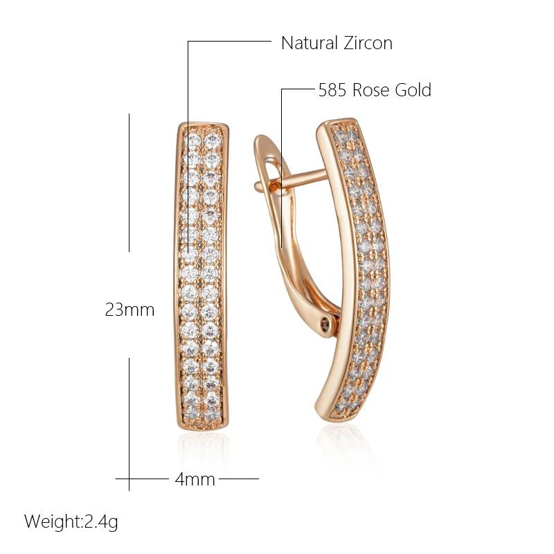 Graceful Rose Gold Square Zircon Earrings - High-Quality Fashion Jewelry