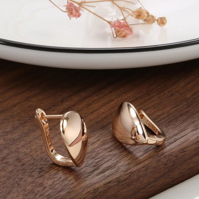 Graceful Rose Gold Water Drop Dangle Earrings - High-Quality Jewelry for All Occasions