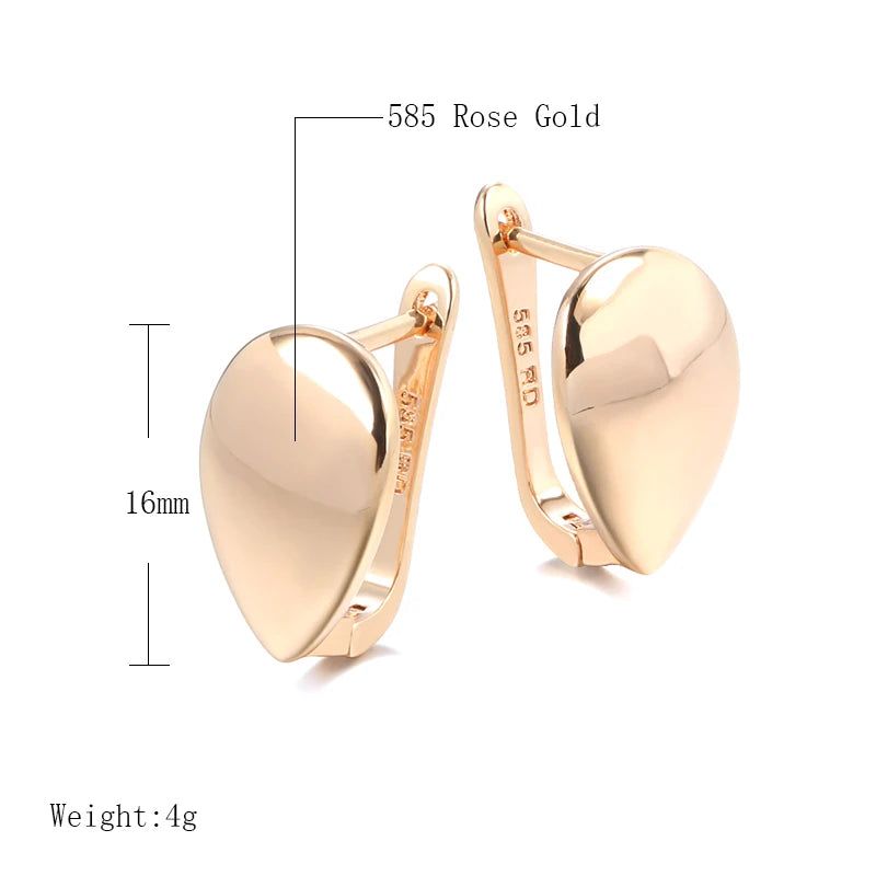 Graceful Rose Gold Water Drop Dangle Earrings - High-Quality Jewelry for All Occasions