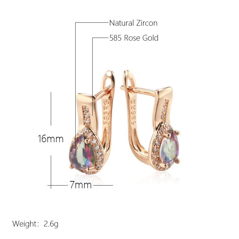 Graceful Rose Gold Water Drop Zircon Earrings - Fashionable Jewelry Accessories