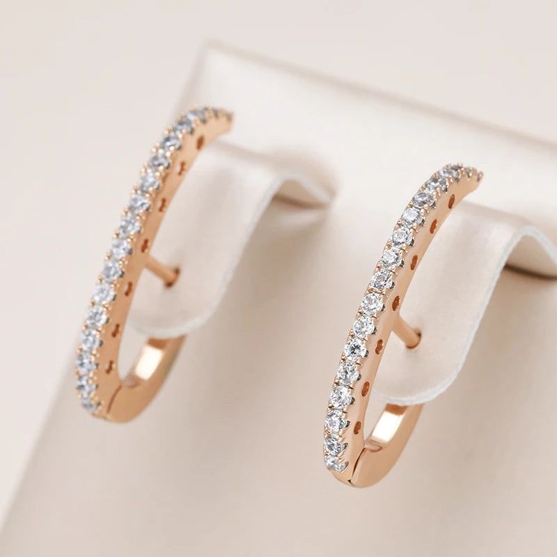 Graceful Rose Gold Zircon Drop Earrings for Fashionable Occasions