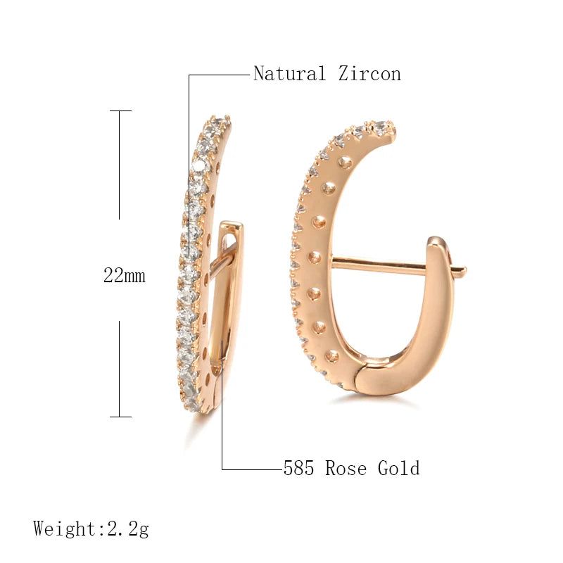 Graceful Rose Gold Zircon Drop Earrings for Fashionable Occasions