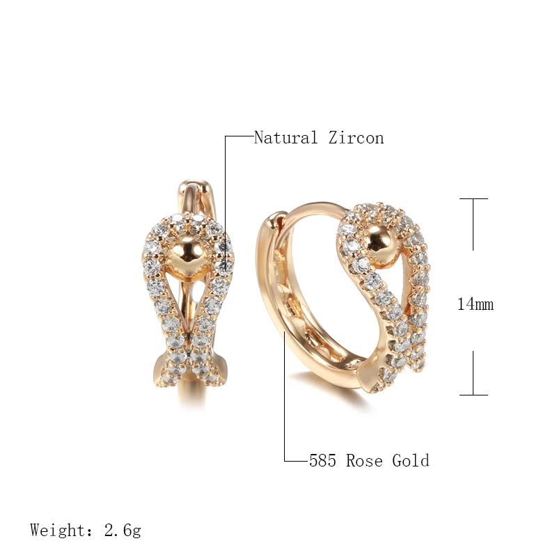 Graceful Rose Gold Zircon Stud Earrings - Chic and Versatile Jewelry