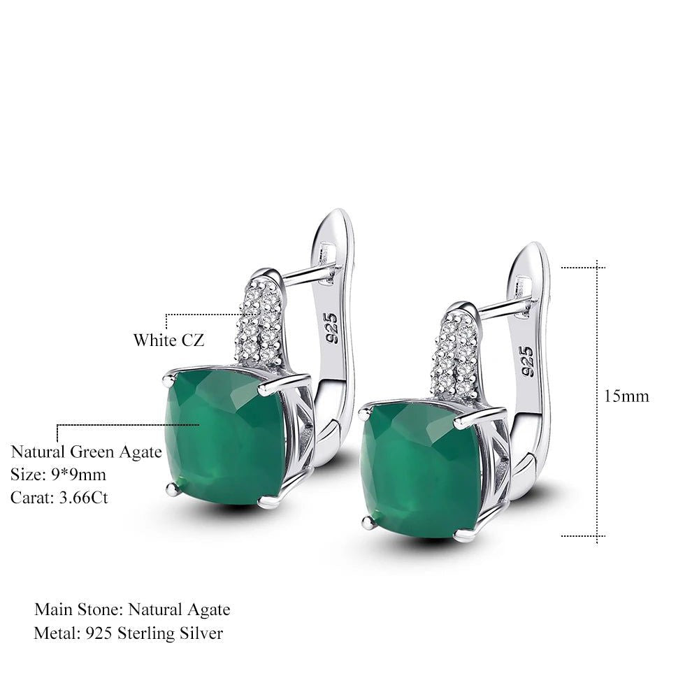 Green Onyx Earrings 7.33Ct 925 Sterling Silver Jewelry