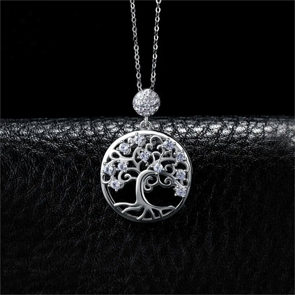 Life Tree Blue Spinel Pendant in 925 Sterling Silver - Statement Gemstone Choker (Pendant Only)