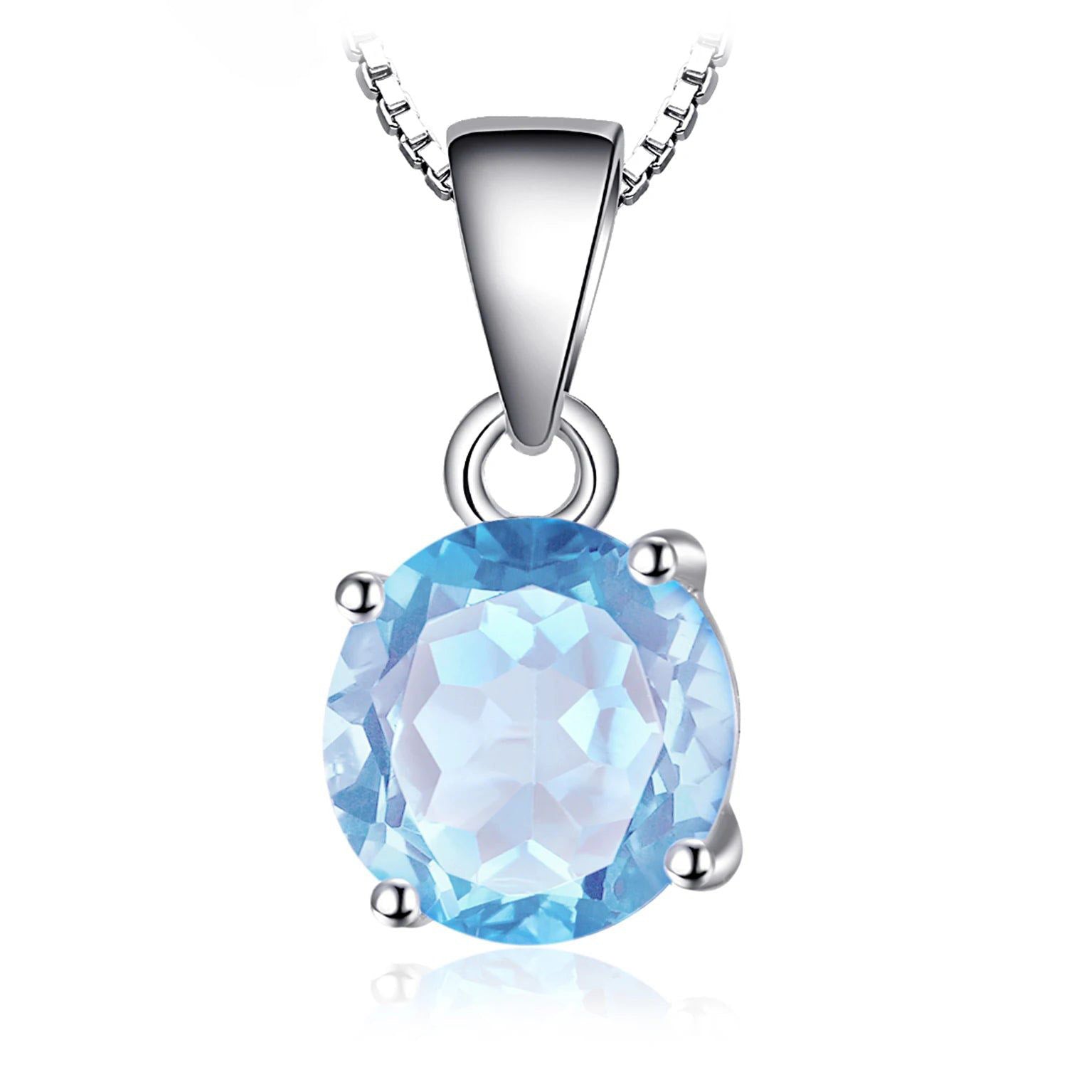 Sophisticated 2.4ct Natural Blue Topaz Pendant in 925 Sterling Silver (Chain Not Included)