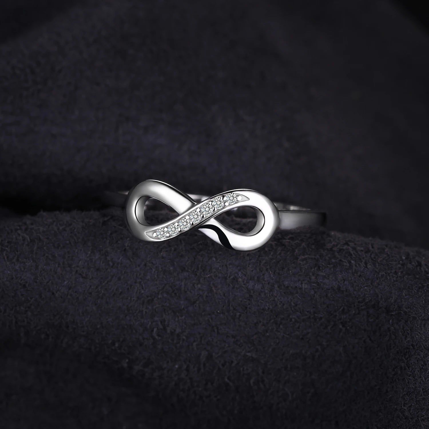 Eternal Love Infinity Knot 925 Sterling Silver CZ Stackable Ring