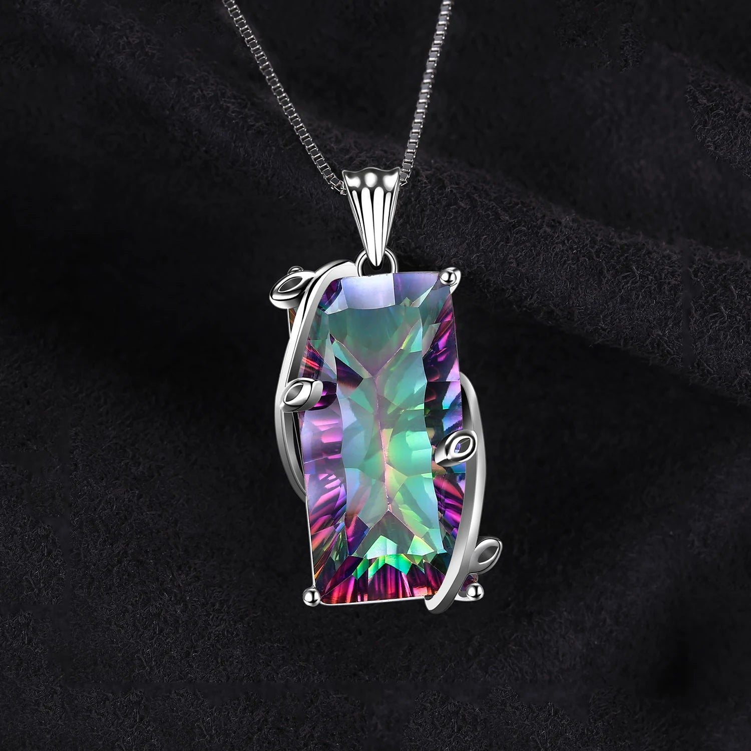 Mystic Quartz Elegance: 925 Sterling Silver Pendant (Chain Not Included)