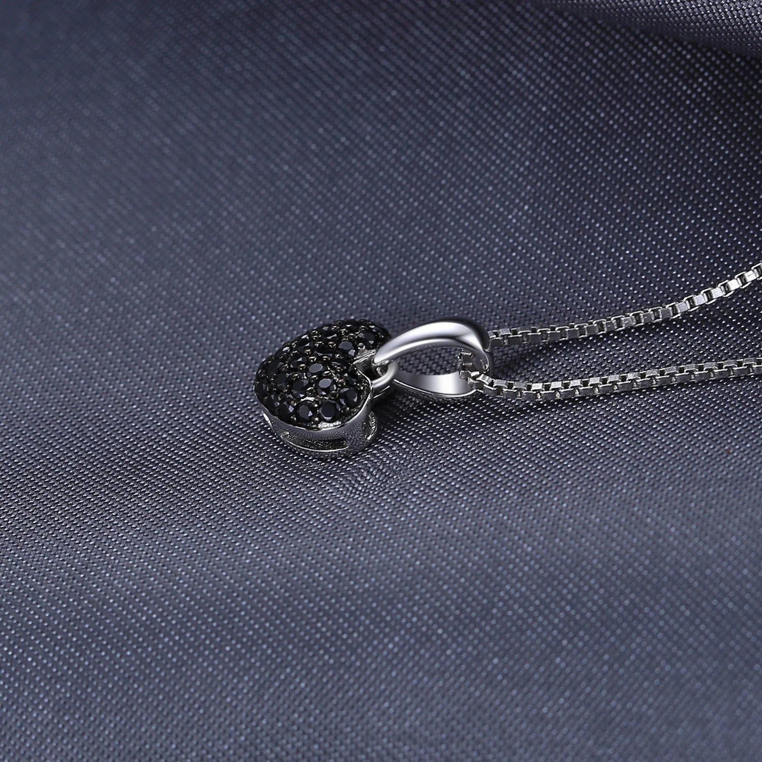 Heart-Shaped Black Spinel Pendant in 925 Sterling Silver - Sophisticated Jewelry Piece