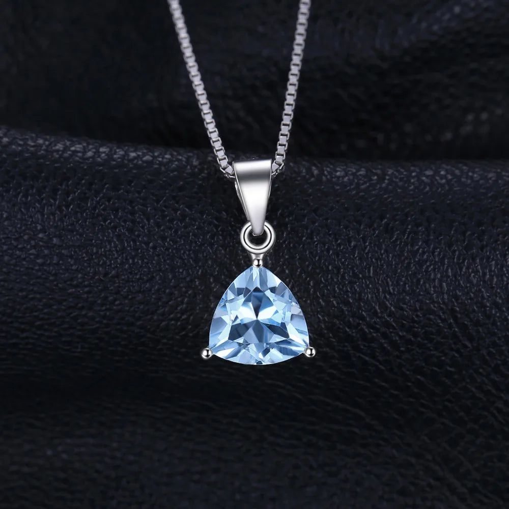 Stunning 3.1ct Natural Blue Topaz Pendant in 925 Sterling Silver - Elegant Statement Jewelry (Pendant Only)