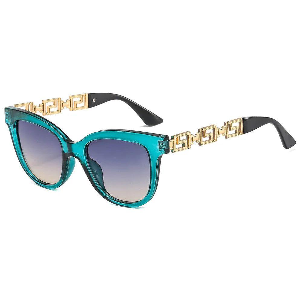 Chic Retro Cat Eye Sunglasses with Cutout Frame & UV400 Protection