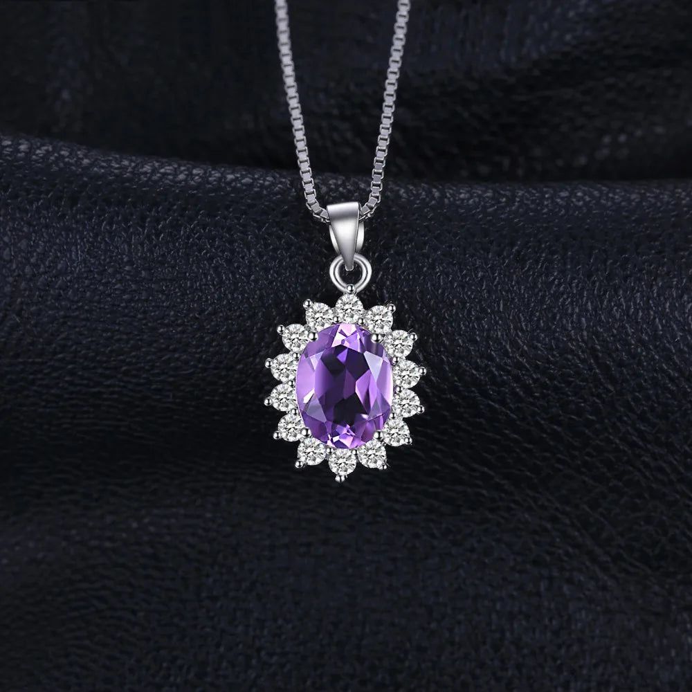 Sophisticated 1.7ct Natural Amethyst Pendant in 925 Sterling Silver - Fine Jewelry (Pendant Only)