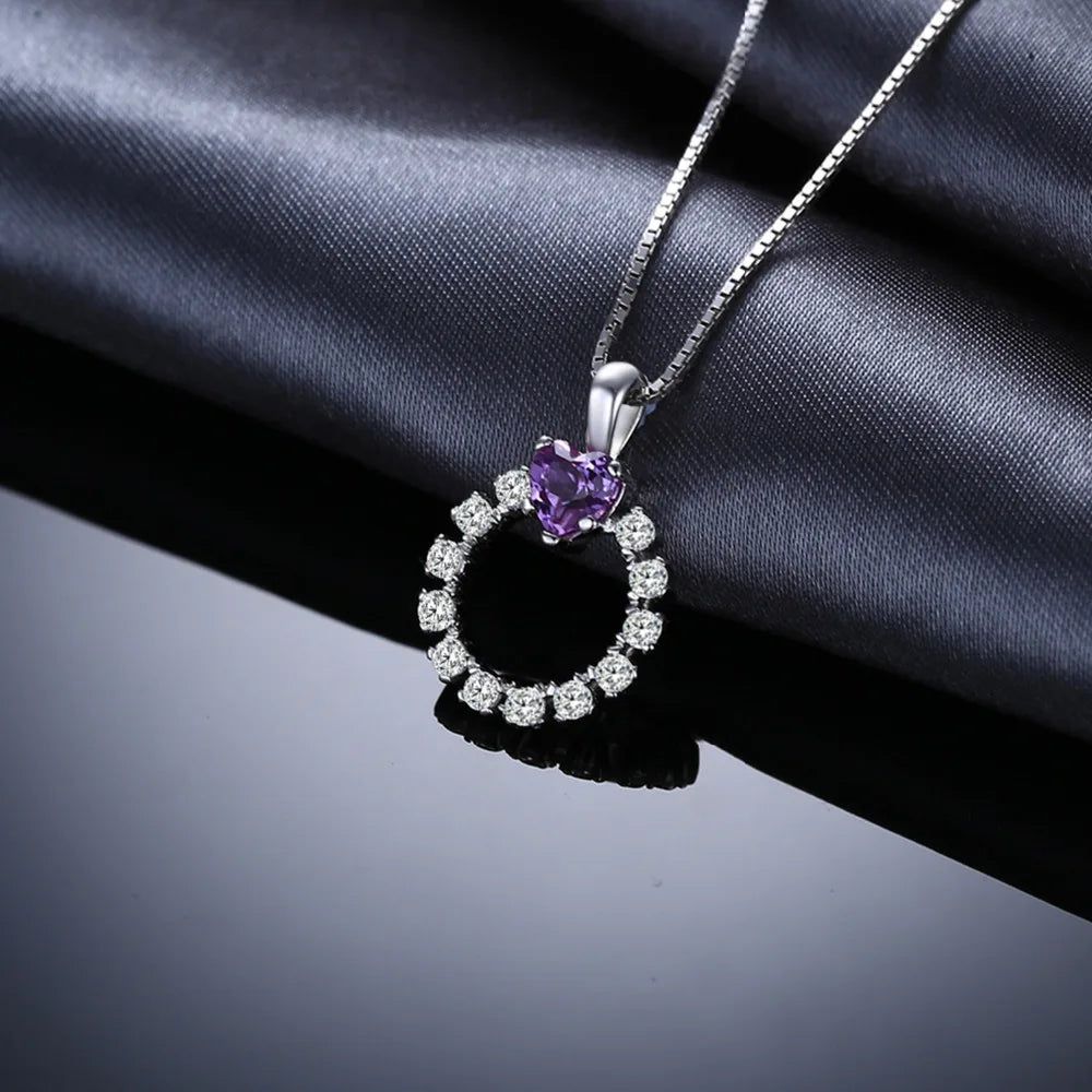 Heart-Shaped Created Alexandrite Sapphire Pendant in 925 Sterling Silver - No Chain Included