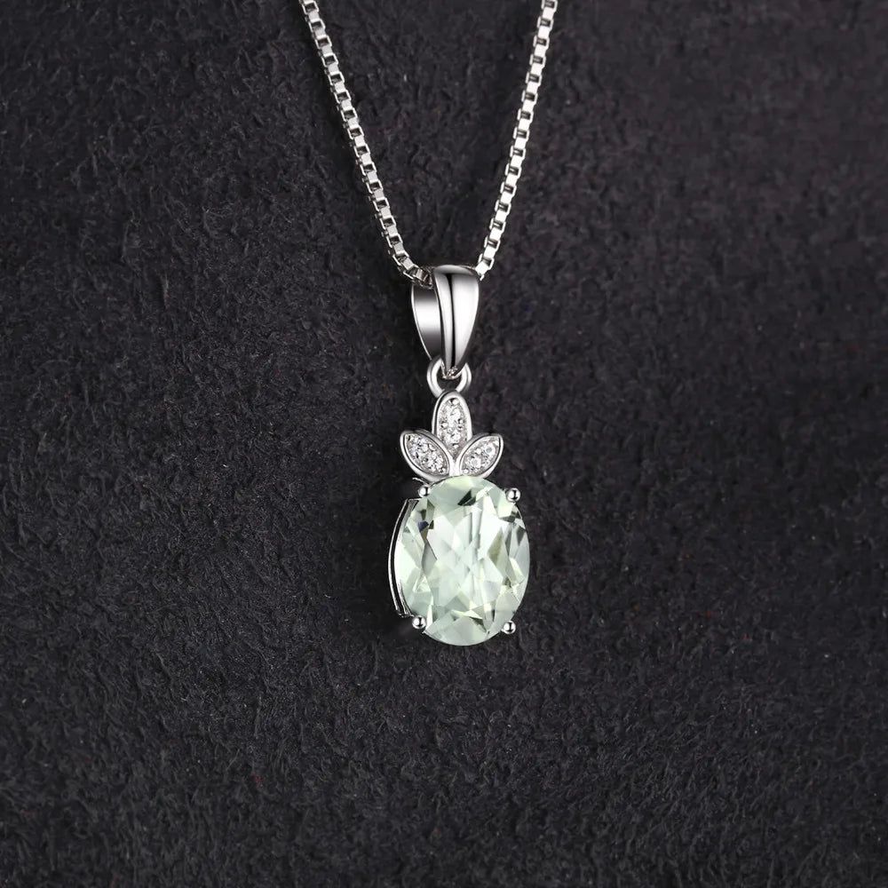 Sophisticated 1.8ct Green Amethyst Pendant in 925 Sterling Silver - No Chain Included