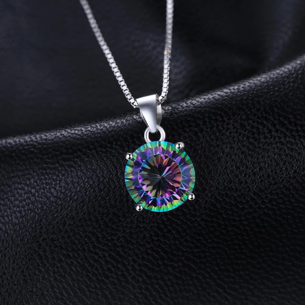 Rainbow Mystic Quartz 4.8ct Pendant in 925 Sterling Silver - No Chain Included