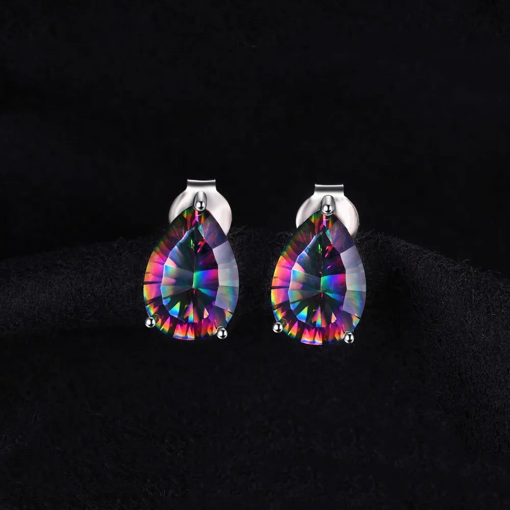 Exquisite Rainbow Mystic Quartz Earrings in 925 Sterling Silver - New Collection