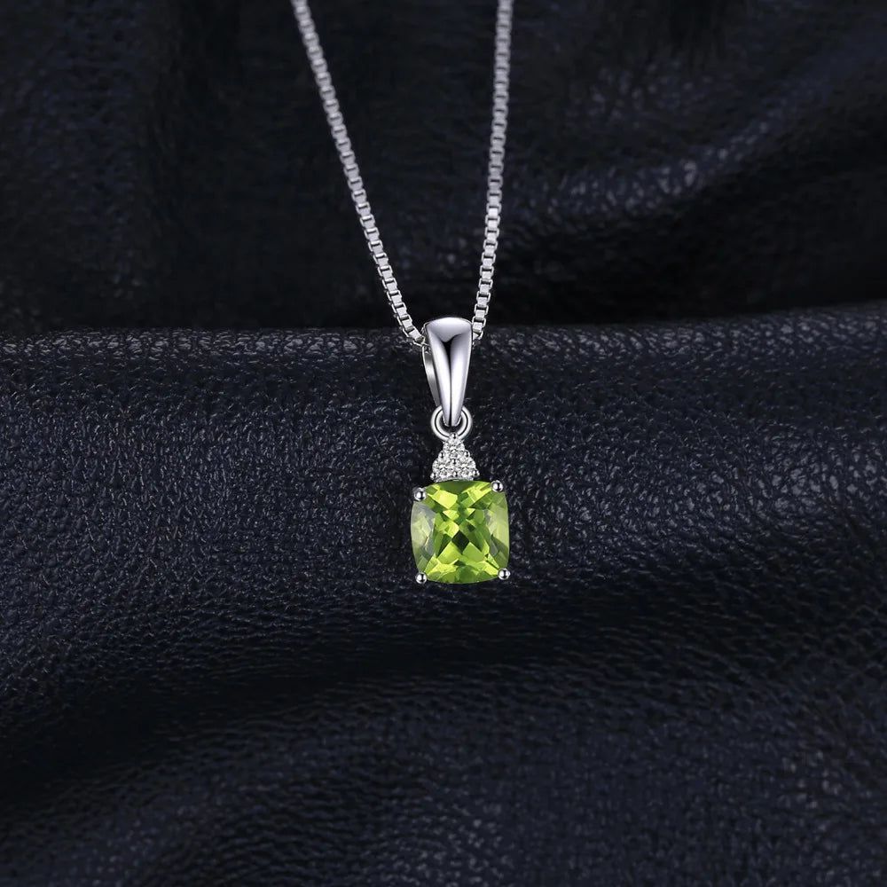 Genuine 1.1ct Peridot Pendant in 925 Sterling Silver - Elegant Choker Accessory (Pendant Only)