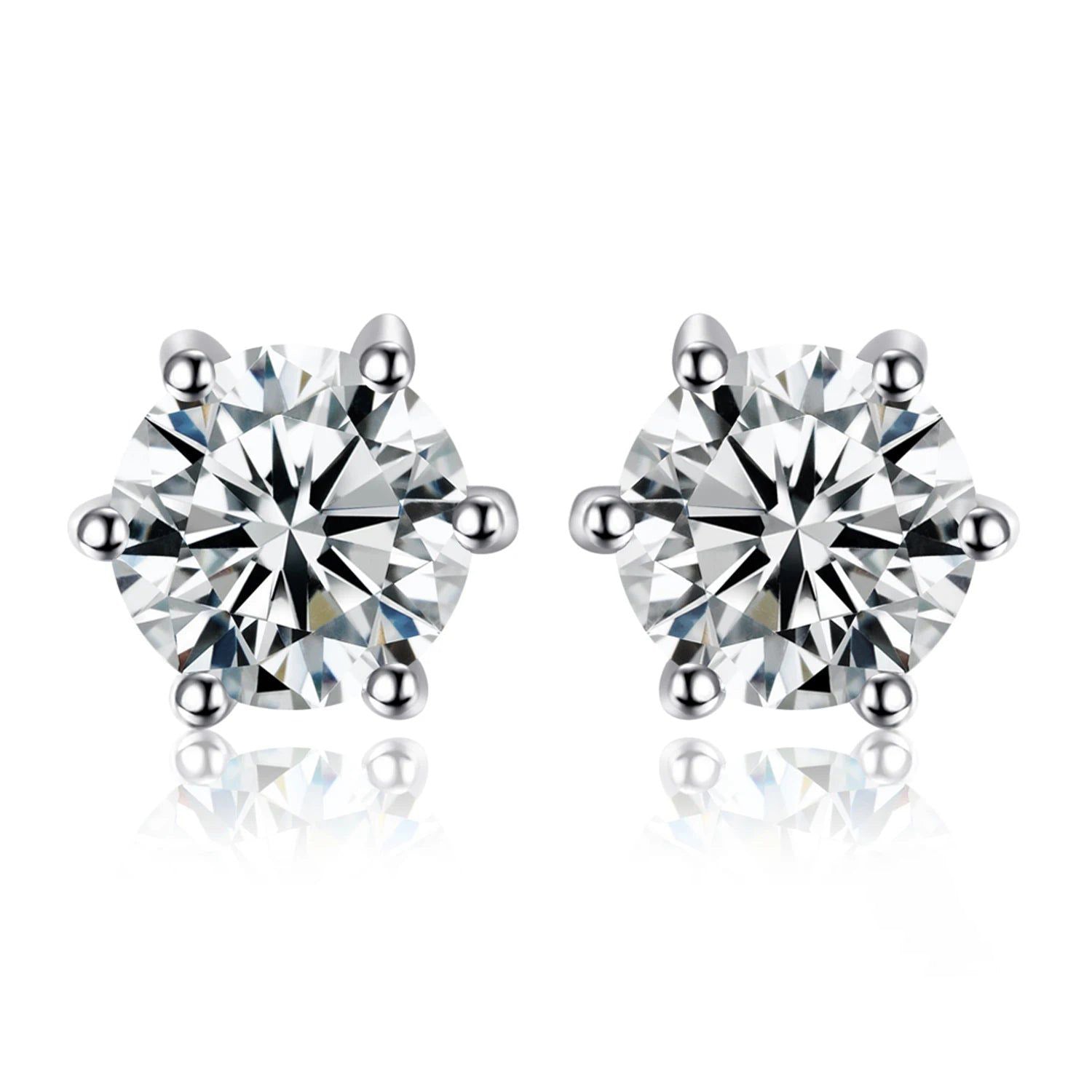 Elegant White Topaz Stud Earrings in 925 Sterling Silver - Fine Jewelry Statement Piece