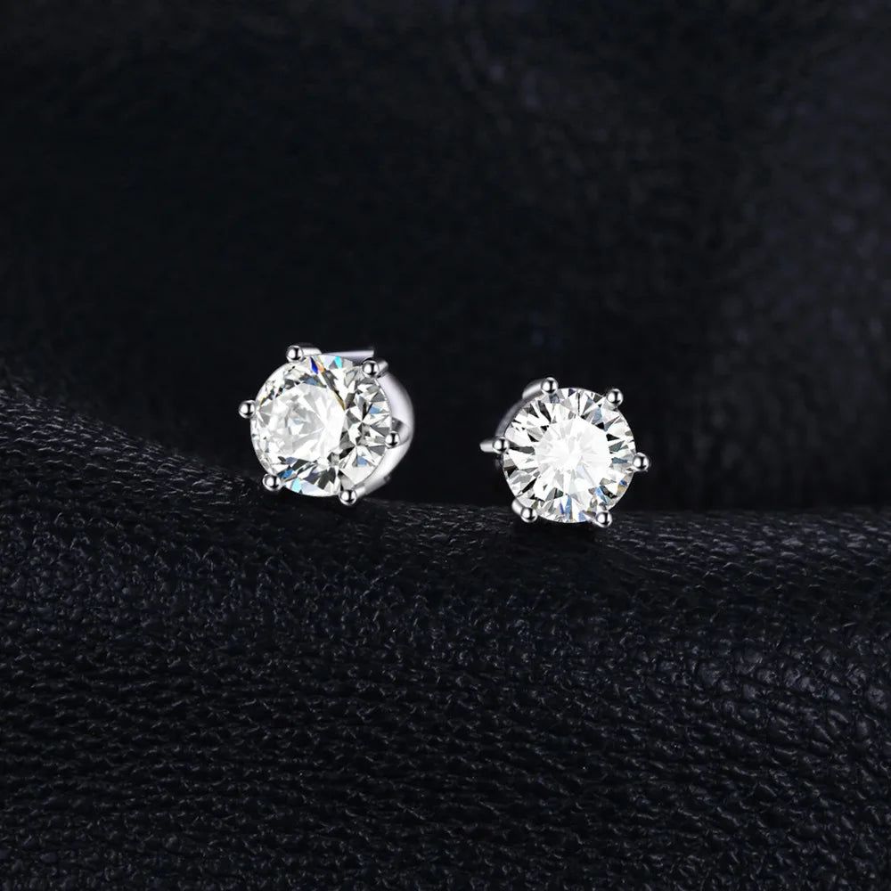 Elegant White Topaz Stud Earrings in 925 Sterling Silver - Fine Jewelry Statement Piece