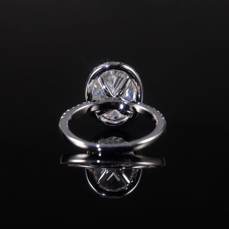 Handmade Cocktail Ring 925 Sterling Silver Diamond-fire CZ White Halo