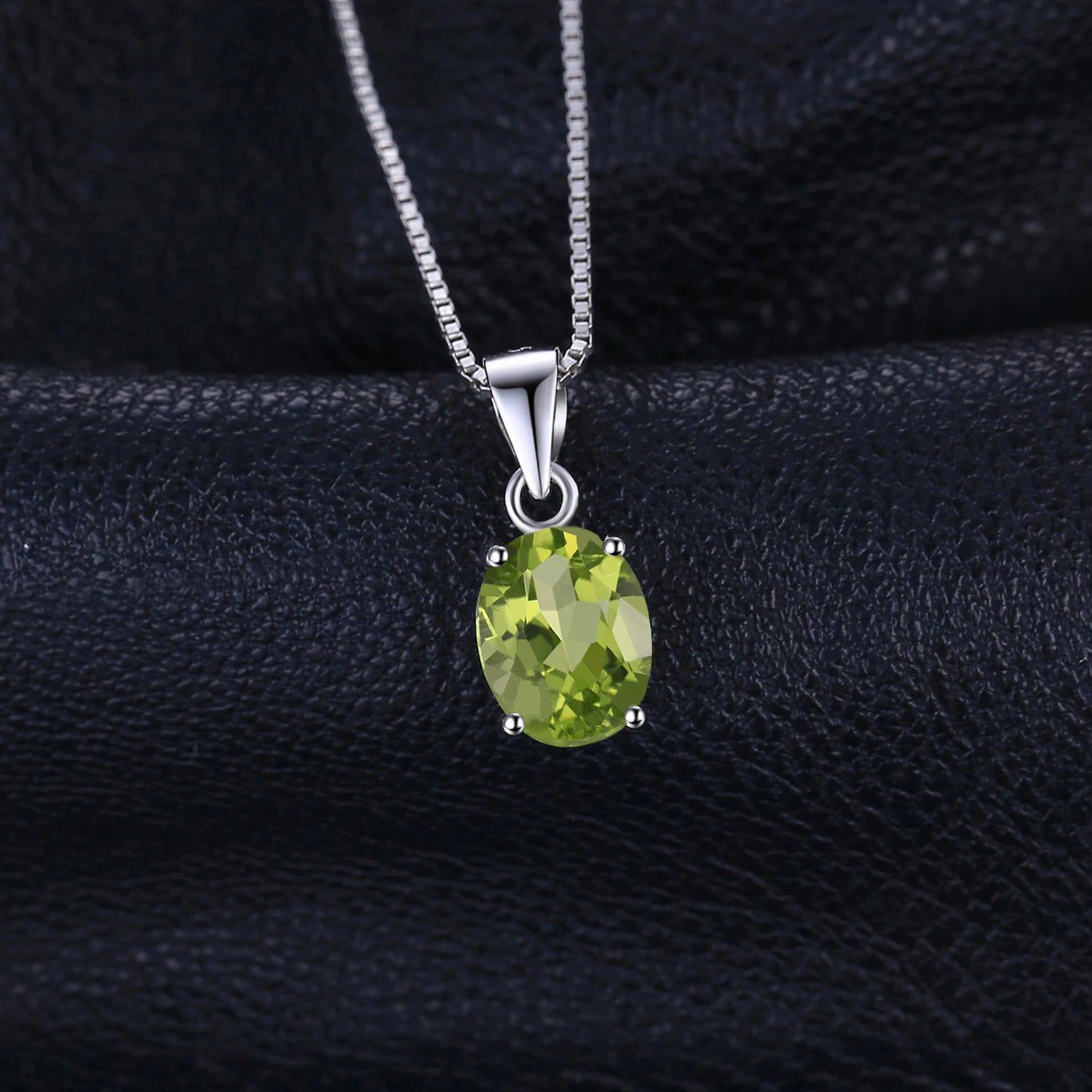 Elegant 2.2ct Natural Green Peridot 925 Sterling Silver Pendant - No Chain, Rose Gold & Yellow Gold Plated Options