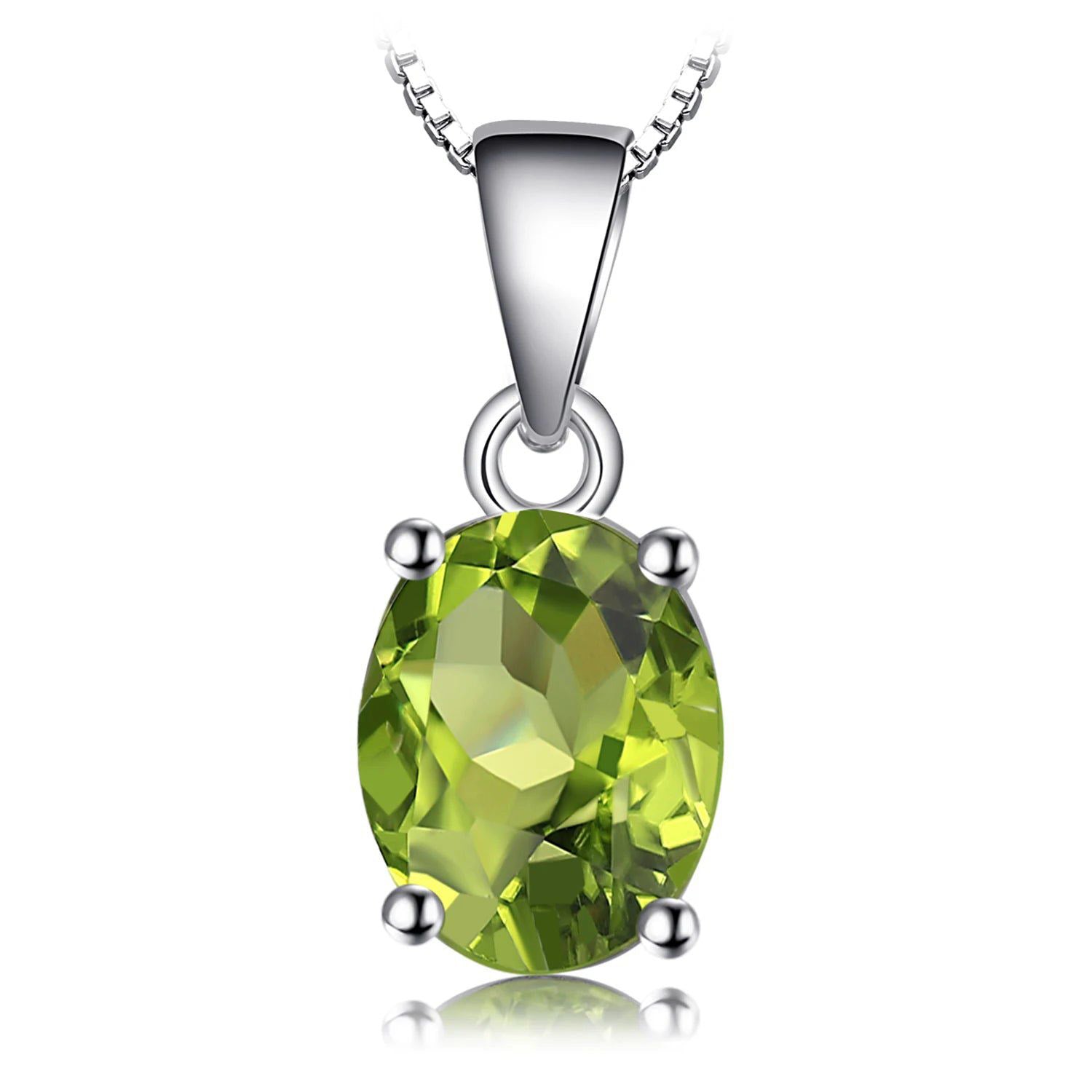 Elegant 2.2ct Natural Green Peridot 925 Sterling Silver Pendant - No Chain, Rose Gold & Yellow Gold Plated Options