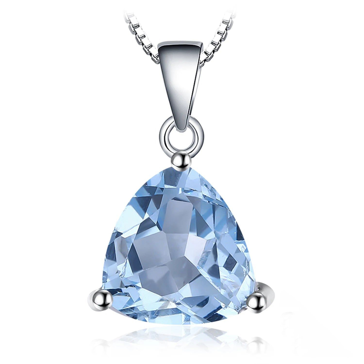 Stunning 3.1ct Natural Blue Topaz Pendant in 925 Sterling Silver - Elegant Statement Jewelry (Pendant Only)