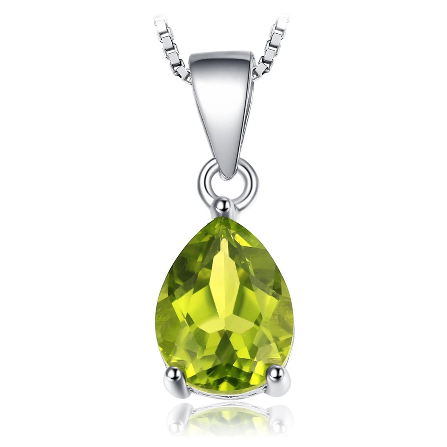 Sophisticated 1.4ct Natural Peridot Pendant in 925 Sterling Silver - Green Gemstone Only