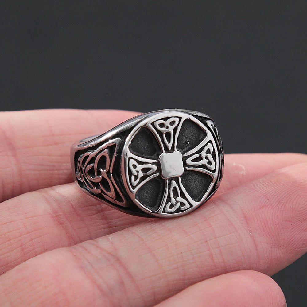 Heritage-Inspired Viking Knot Ring for Men - Durable Stainless Steel Biker Jewelry Gift