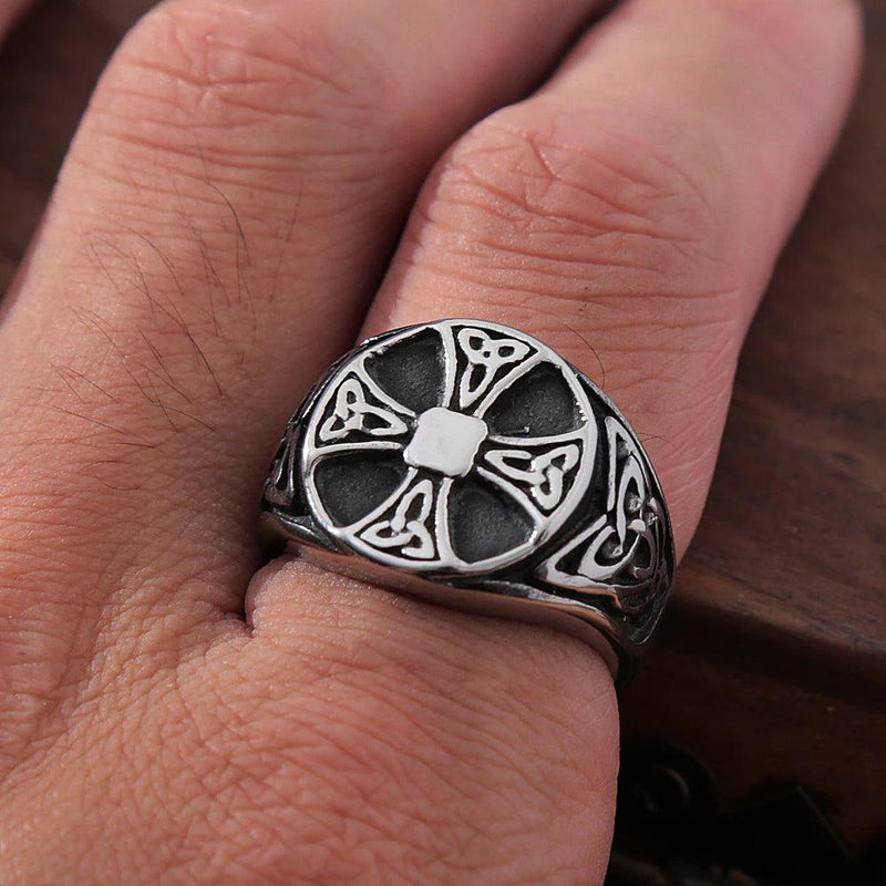 Heritage-Inspired Viking Knot Ring for Men - Durable Stainless Steel Biker Jewelry Gift