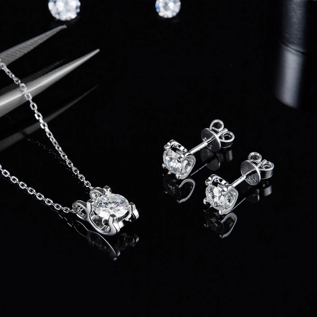 Jewelry Set 925 Sterling Silver Moissanite Jewelry Women