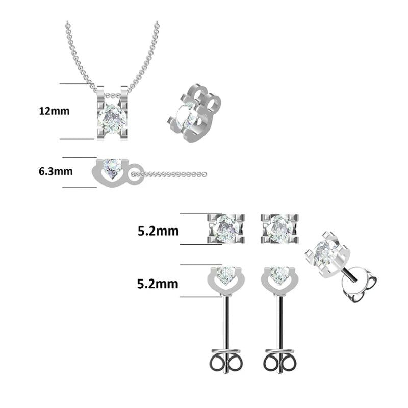 Jewelry Set 925 Sterling Silver Moissanite Jewelry Women