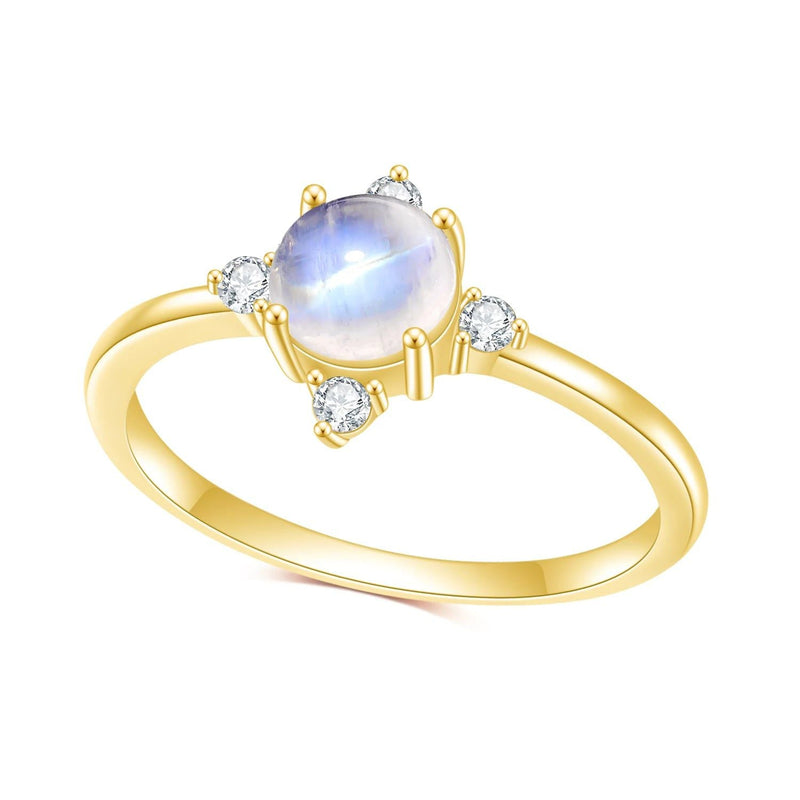 June Birthstone Delicate 925 Sterling Silver Gold Ring